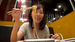 Hot Asian girl comes domicile with him after dinner for rejected sex